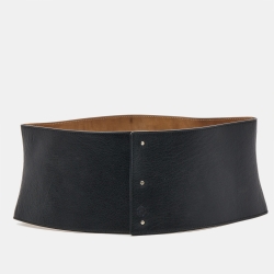 Black Snake Embossed Leather Wide Waist Belt