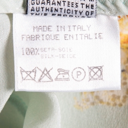 Pre Owned Roberto Cavalli Blue Glitter Printed Silk Flared Maxi Skirt M