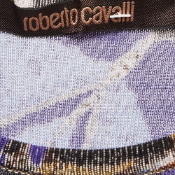 Pre Owned Roberto Cavalli Multicolor Butterfly Print Knit Cami Top M