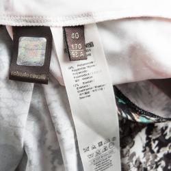 Pre Owned تنورة روبرتو كافالي ماكسي خصر مطاطي طباعة زهور سوداء S