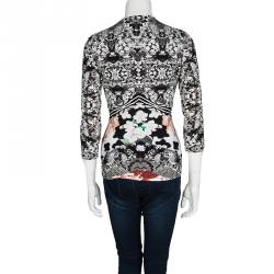 Pre Owned Roberto Cavalli Multicolor Floral Printed Long Sleeve Top M
