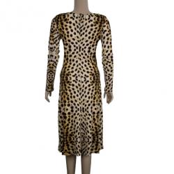 Pre Owned Roberto Cavalli Leopard Print Dress M