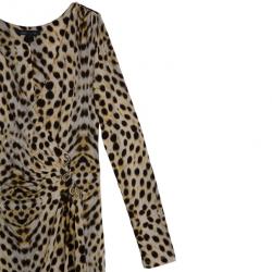 Pre Owned Roberto Cavalli Leopard Print Dress M