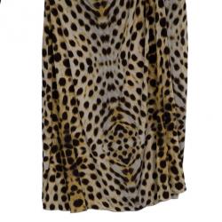 Pre Owned Roberto Cavalli Leopard Print Dress M