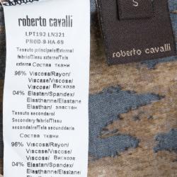 مملوكة مسبقًا Roberto Cavalli Black Leopard Print Dress S