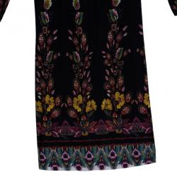 مملوكة مسبقًا Roberto Cavalli Black Stretch Floral Dress S