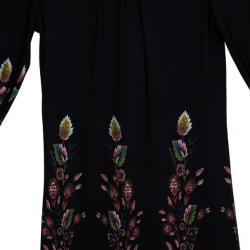 مملوكة مسبقًا Roberto Cavalli Black Stretch Floral Dress S