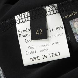 مملوكة مسبقًا Roberto Cavalli Black Embellished Tie Detail Long Sleeve Ruched Top M