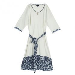مملوكة مسبقًا CLASS by Roberto Cavalli White Animal Print Dress M