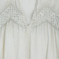 Pre Owned Roberto Cavalli White Embellished Top M