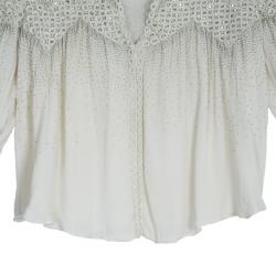 Pre Owned Roberto Cavalli White Embellished Top M