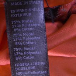 مملوكة مسبقًا Roberto Cavalli Gym Orange Leopard Print Hooded Zip Front Sweatshirt M