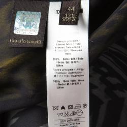 Pre Owned Roberto Cavalli Multicolor Animal Printed Silk Kaftan Tunic M