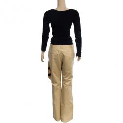 Pre Owned Roberto Cavalli Casual Off-White Flare Pants L