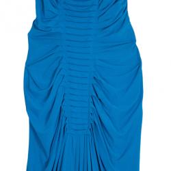 مملوكة مسبقًا Roberto Cavalli Embellished Strap Teal Maxi Dress S