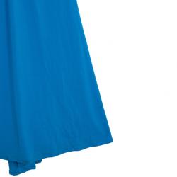 مملوكة مسبقًا Roberto Cavalli Embellished Strap Teal Maxi Dress S