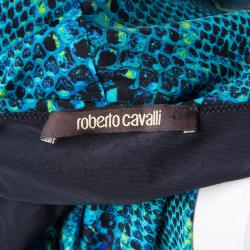 Pre Owned Roberto Cavalli Multicolor Snakeskin Print Sleeveless Top S