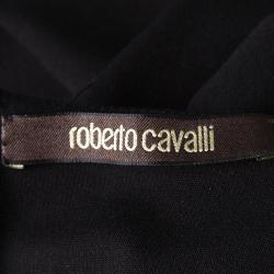Pre Owned Roberto Cavalli Black Embellished Neck Sleeveless Dress M