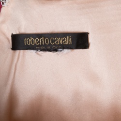 مملوكة مسبقًا Roberto Cavalli Multicolor Patchwork Ethnic Embroidered and Quilted Flared Skirt M