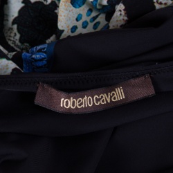 Pre Owned Roberto Cavalli Multicolor Printed Long Sleeve Maxi Dress L