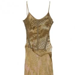 مملوكة مسبقًا Roberto Cavalli Printed Corset Bustier Maxi Dress S