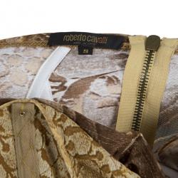 مملوكة مسبقًا Roberto Cavalli Printed Corset Bustier Maxi Dress S