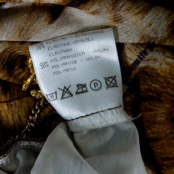 Roberto Cavalli Brown Animal Printed Long Sleeve Maxi Dress S