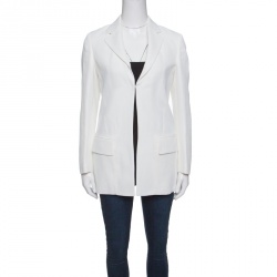 Pre Owned Roberto Cavalli Firenze Off White Tailored Blazer M