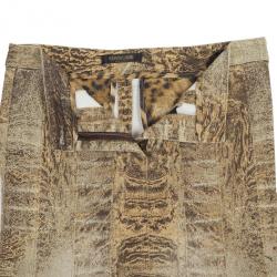 مملوكة مسبقًا Roberto Cavalli Denim Printed Skirt XS