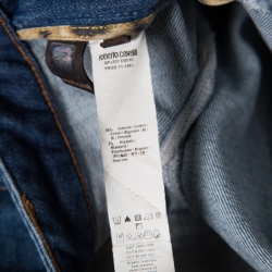 Pre Owned Roberto Cavalli Indigo Colorblock Paneled Denim Boot Cut Jeans M