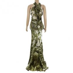 Pre Owned Roberto Cavalli Printed Skirt Set M