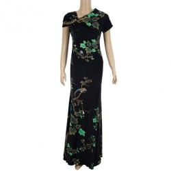 Pre Owned Roberto Cavalli Floral Maxi Dress M
