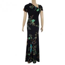 Pre Owned Roberto Cavalli Floral Maxi Dress M