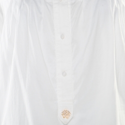 Pre Owned بلوزة روبرتو كافالي قطن أبيض بطيات M