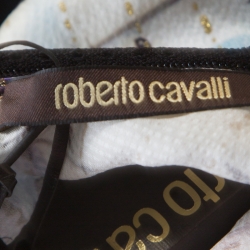 Pre Owned فستان واسع روبرتو كافالي حرير بنقوش فينتدج بوب آرت متعدد الألوان M