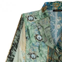 Pre Owned Roberto Cavalli Printed Silk Skirt Set M