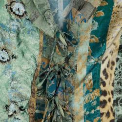 Pre Owned Roberto Cavalli Printed Silk Skirt Set M