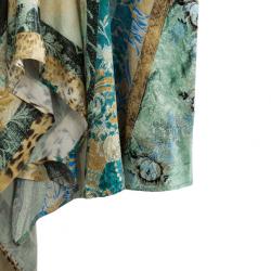 Pre Owned Roberto Cavalli Printed Silk Skirt Set M