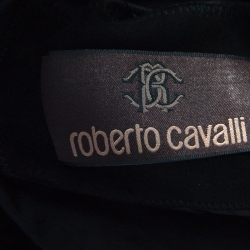 Pre Owned Roberto Cavalli Brown and Black Angora Wool Animal Printed Faux Fur Detail Overcoat XXL