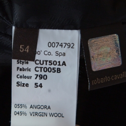 Pre Owned Roberto Cavalli Brown and Black Angora Wool Animal Printed Faux Fur Detail Overcoat XXL