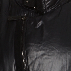 Pre Owned Roberto Cavalli Brown and Black Angora Wool Animal Printed Faux Fur Detail Overcoat XXL