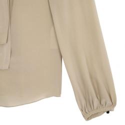 Pre Owned Roberto Cavalli Cream Silk Top Size L 