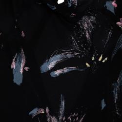 Pre Owned فستان روبرتو كافالي طباعة موردة ماكسي XS