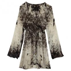 مملوكة مسبقًا Roberto Cavalli Printed Long Sleeve Top Size M