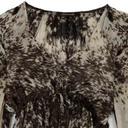 مملوكة مسبقًا Roberto Cavalli Printed Long Sleeve Top Size M