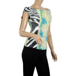 Pre Owned Roberto Cavalli Printed Top M