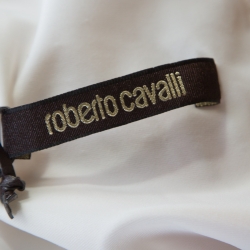 مملوكة مسبقًا Roberto Cavalli Pink and Yellow Floral Print Ruched Bodice Maxi Dress S