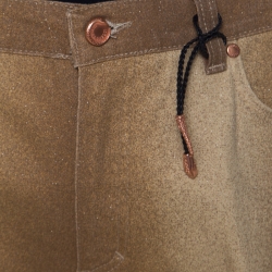 Pre Owned Roberto Cavalli Brown Shimmer Denim Flared Jeans L 