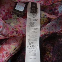 Pre Owned Roberto Cavalli Pink and Black Floral Sheer Silk Lace Trim Sleeveless Shift Dress S