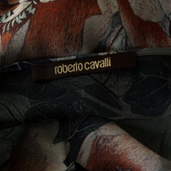 Pre Owned قفطان روبرتو كافالي ديغراديه حرير متعدد الألوان طباعة موردة S